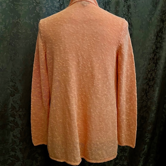 Eileen Fisher Creamsicle/Melon Tone Linen Blend Cardigan Petite Small - Picture 5 of 8